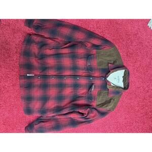 Field and Stream faux sherpa lined plaid and corduroy jacket mens size medium